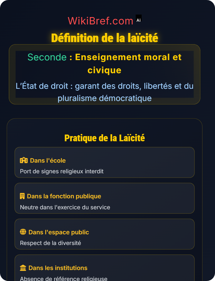 Définition de la laïcité La laïcité en France