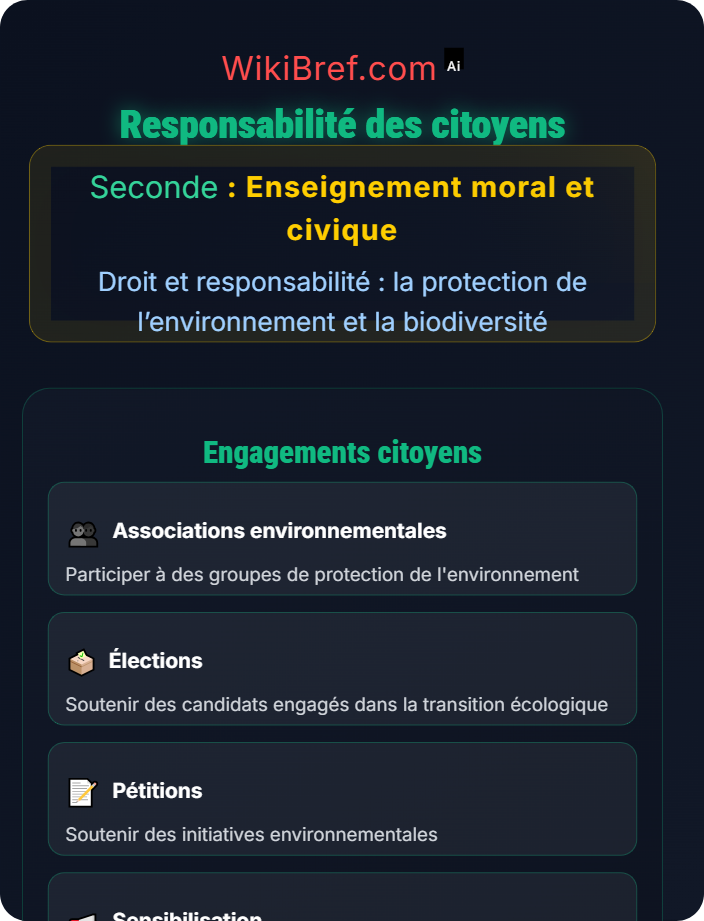 Responsabilité des citoyens Les droits environnementaux et la transition écologique
