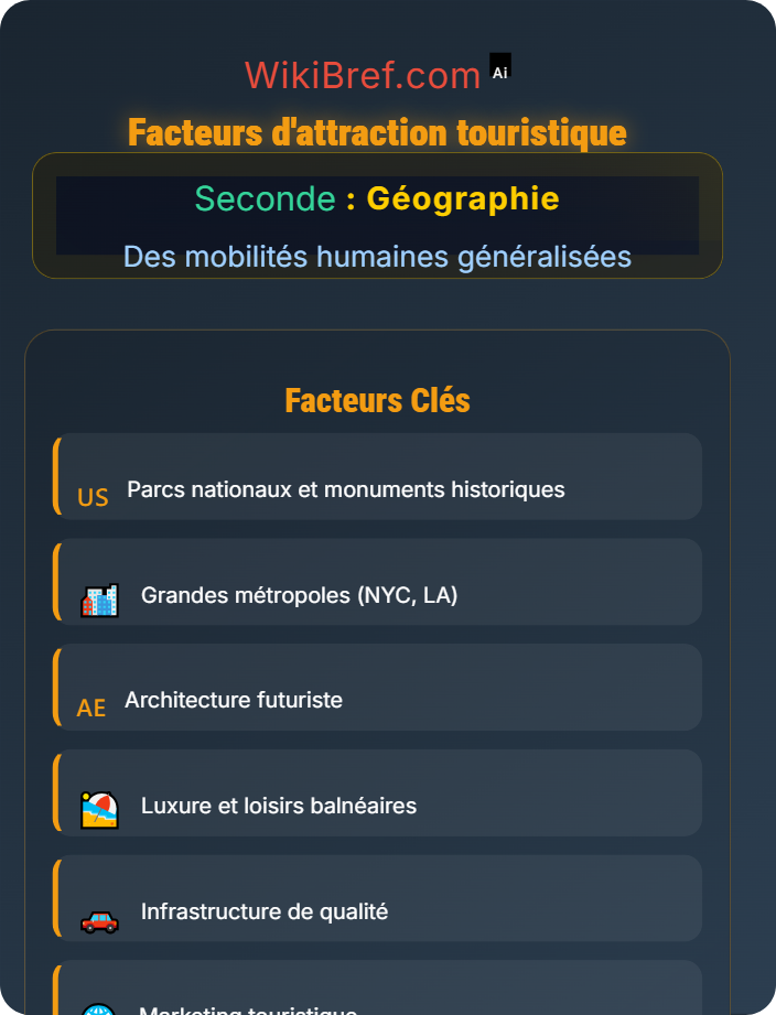 Facteurs d’attraction Les mobilités touristiques à l’échelle mondiale : étude comparative entre les USA et Dubaï