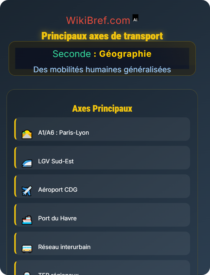 Principaux axes de transport La France : mobilités, transports et enjeux d’aménagement