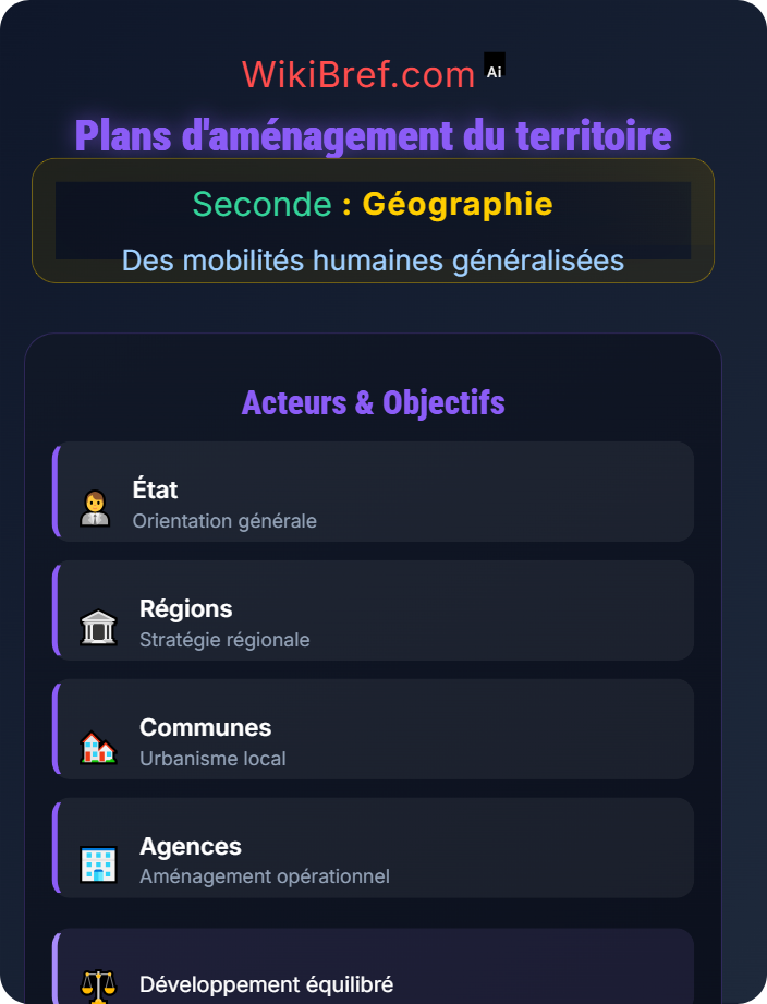 Plans d’aménagement du territoire La France : mobilités, transports et enjeux d’aménagement