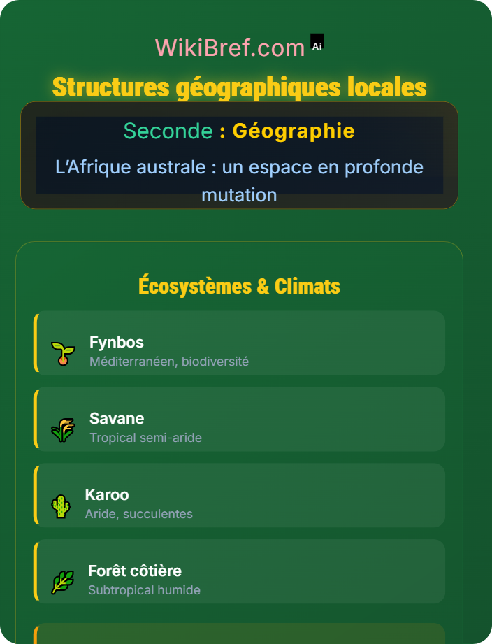 Structures géographiques locales L’aménagement et la valorisation des milieux d’Afrique australe