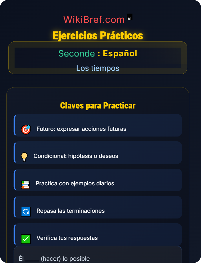 Ejercicios prácticos Futuro y condicional