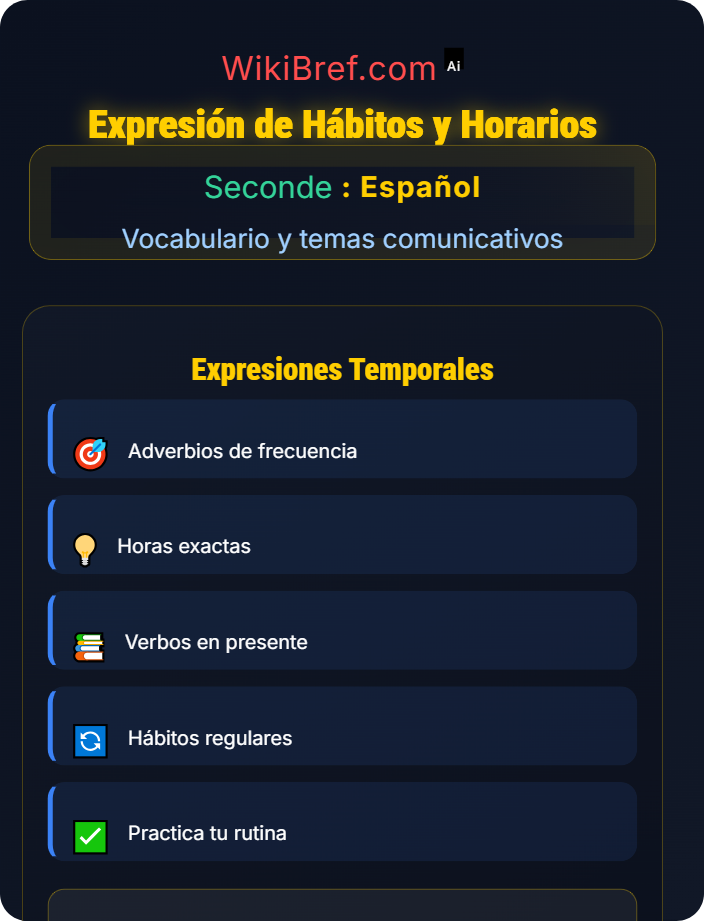 Expresión de hábitos y horarios Vida cotidiana y rutinas