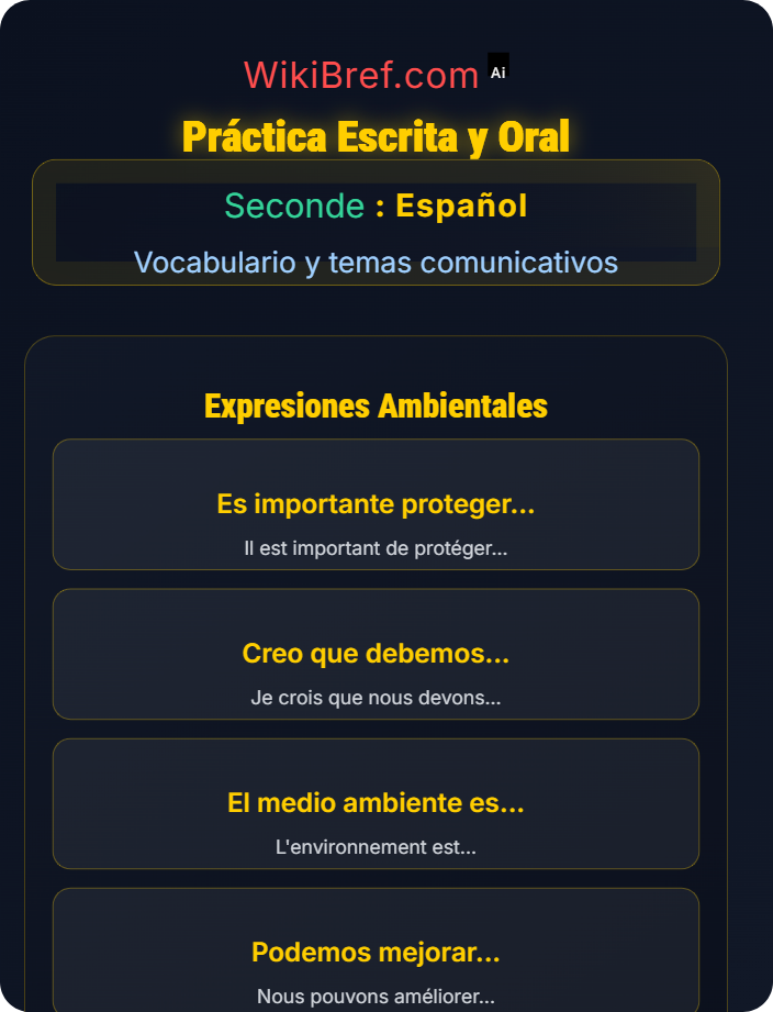 Práctica escrita y oral Medio ambiente y sostenibilidad