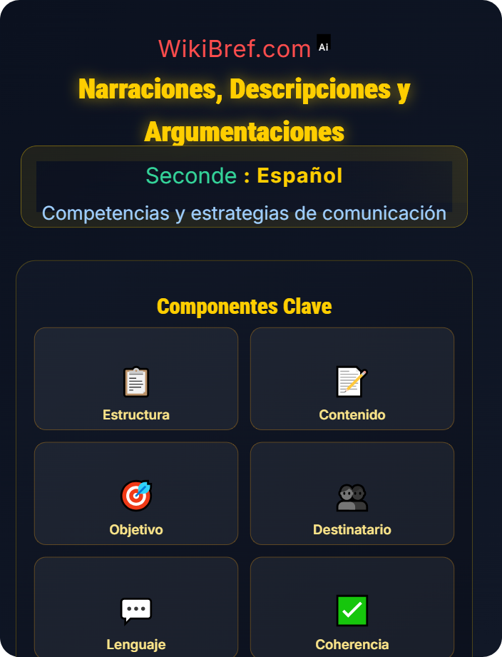 Narraciones, descripciones y argumentaciones Expresión oral y escrita