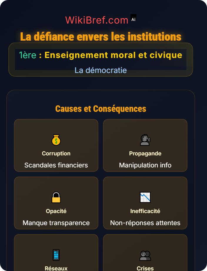 La défiance envers les institutions Les menaces contre la démocratie