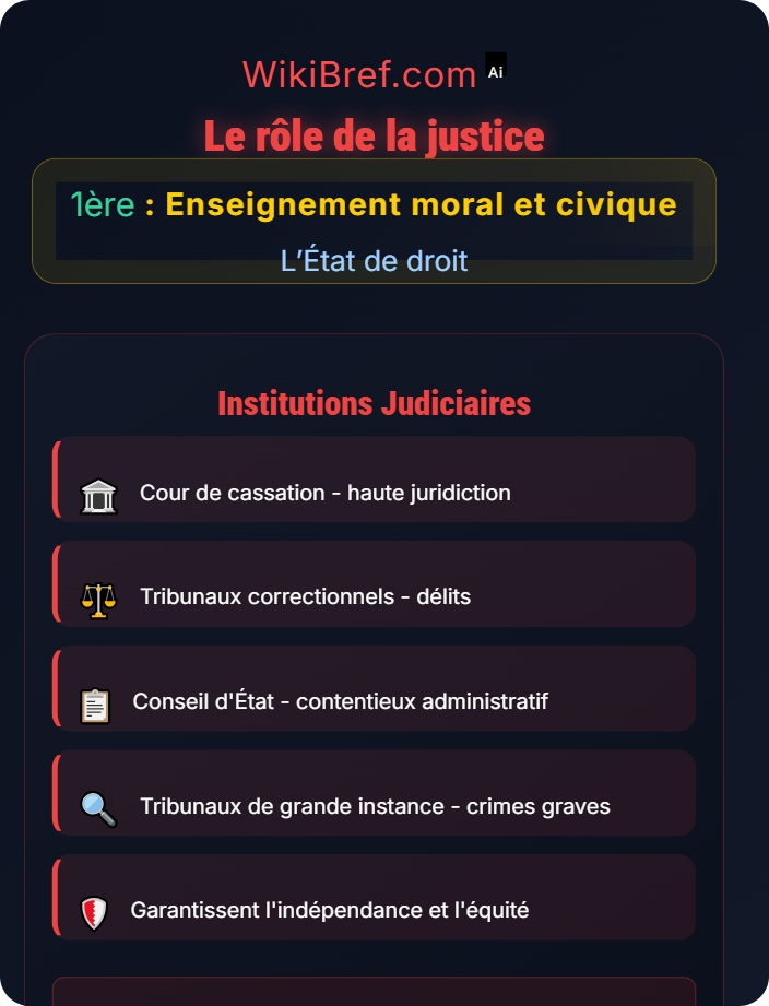 Le rôle de la justice La justice