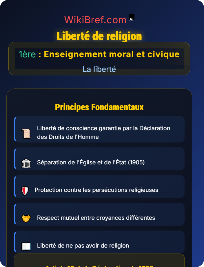 Liberté de religion Les libertés fondamentales