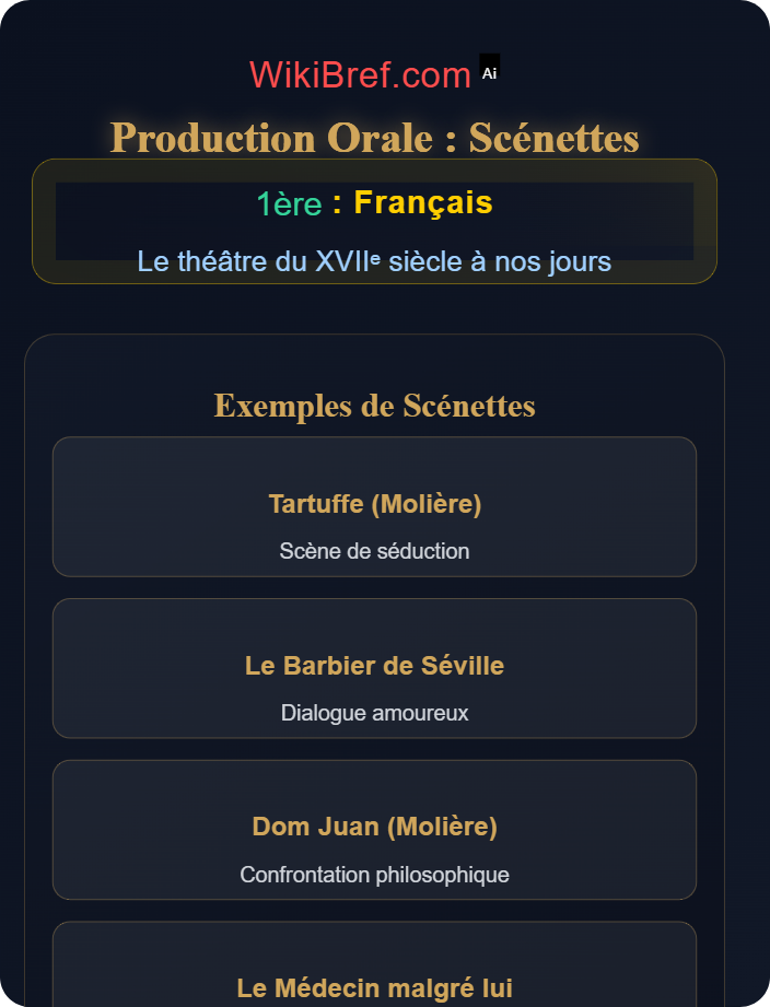 Production orale : scénettes Théâtre et société