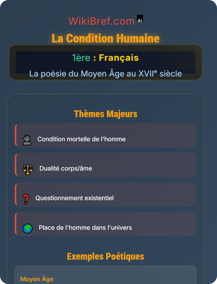 La condition humaine Thèmes majeurs de la poésie