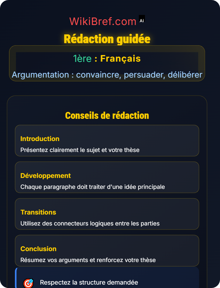 Rédaction guidée Produire un texte argumentatif