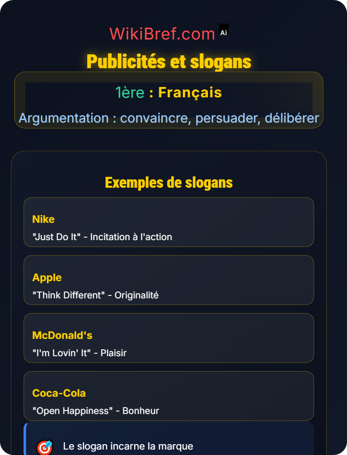 Publicités et slogans Argumentation dans les médias