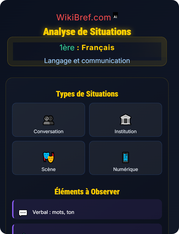 Analyse de situations Langage verbal et non verbal