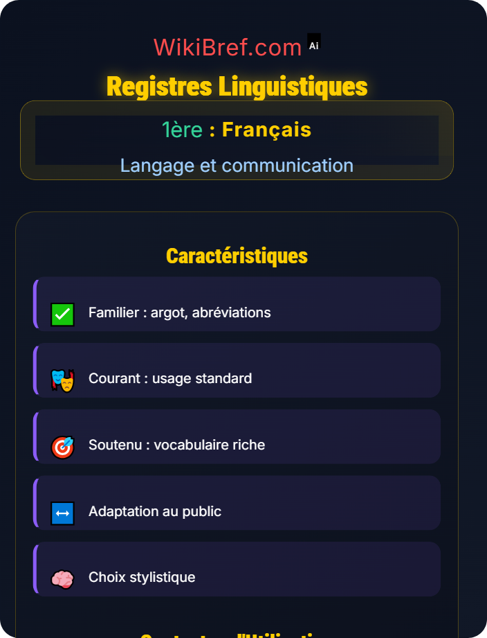Registre familier, courant, soutenu Les registres et styles