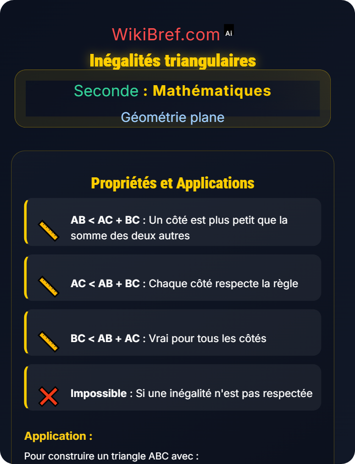 Inégalités triangulaires Triangles