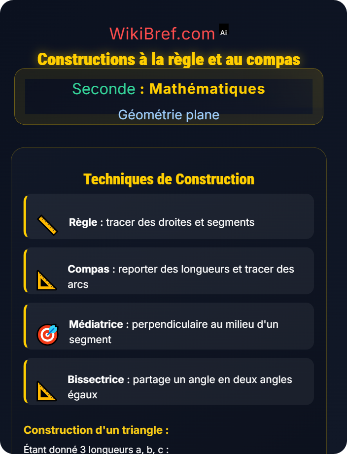 Constructions à la règle et au compas Triangles