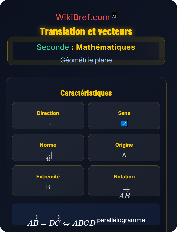 Translation et vecteurs Transformations du plan