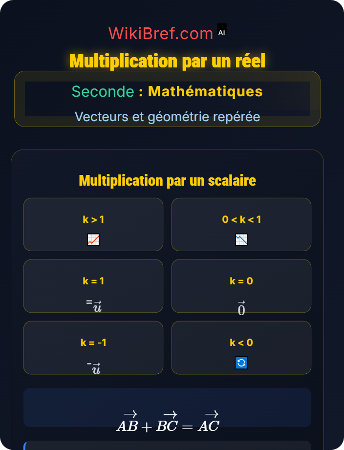 Multiplication par un réel Opérations sur les vecteurs