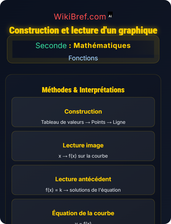 Construction et lecture d’un graphique Représentation graphique d’une fonction