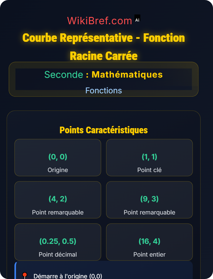 Courbe représentative Fonction racine carrée