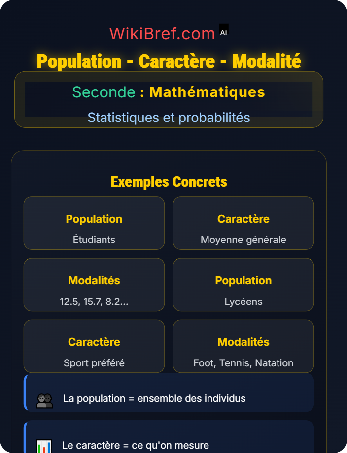 Population – caractère – modalité Statistique descriptive