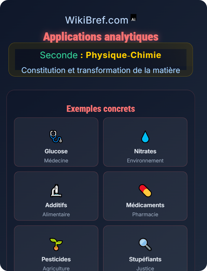 Applications analytiques Identification d'une espèce chimique