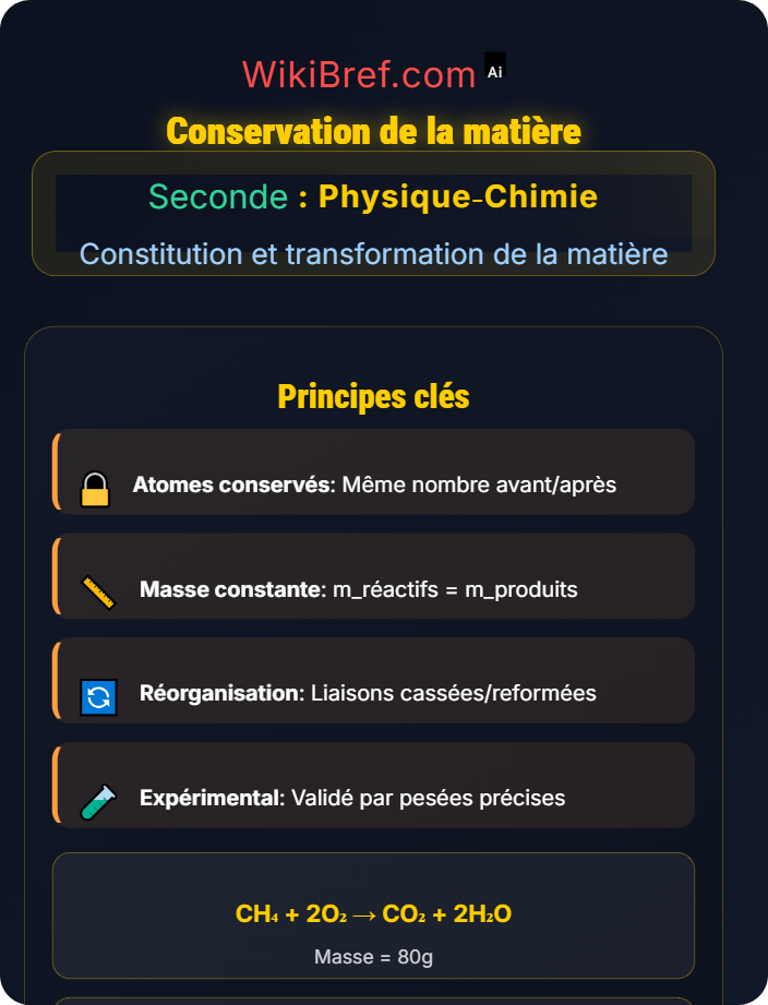 Conservation de la matière Transformations chimiques