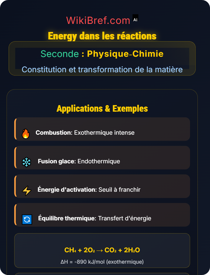 Energy dans les réactions Transformations chimiques