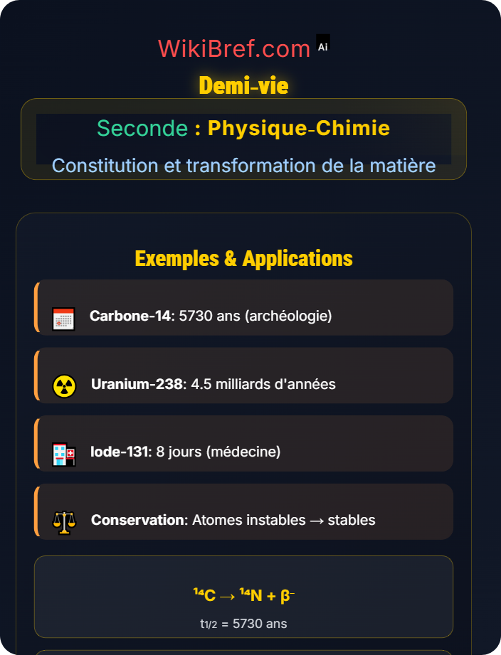 Demi‑vie Transformations nucléaires
