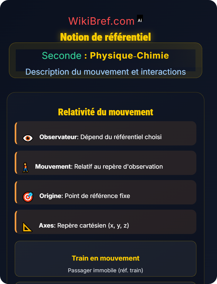Notion de référentiel Relativité du mouvement