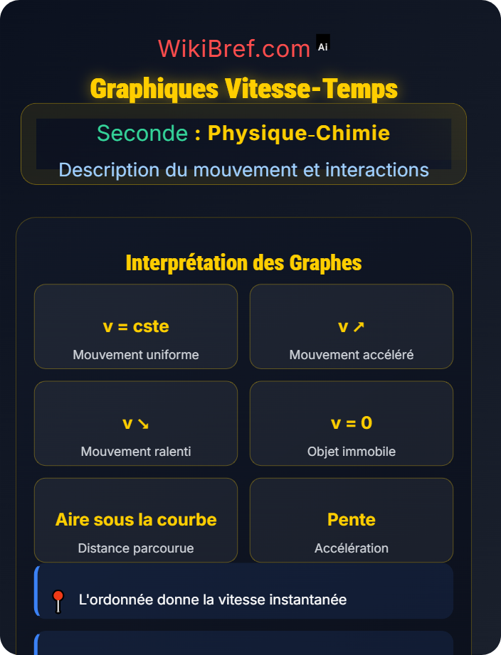Graphiques vitesse‑temps Représentation d’un vecteur vitesse