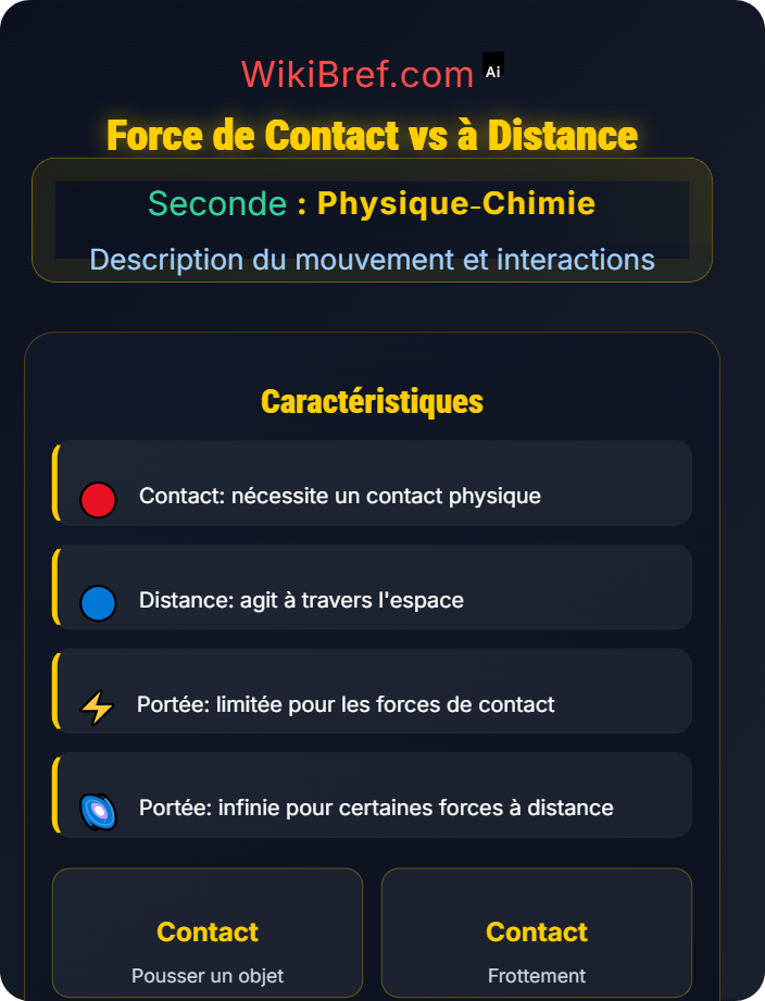 Force de contact vs à distance Forces et modélisation d’une action mécanique