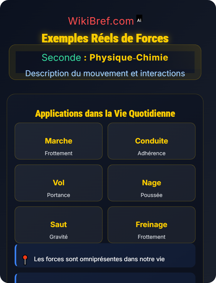 Exemples réels Forces et modélisation d’une action mécanique