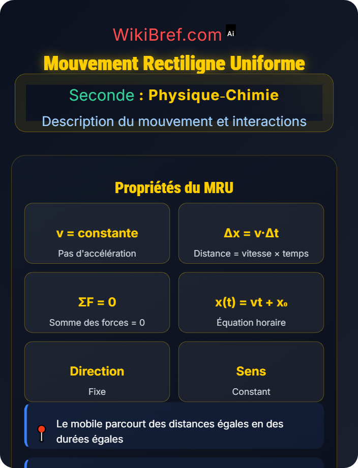 Mouvement rectiligne uniforme Principe d’inertie