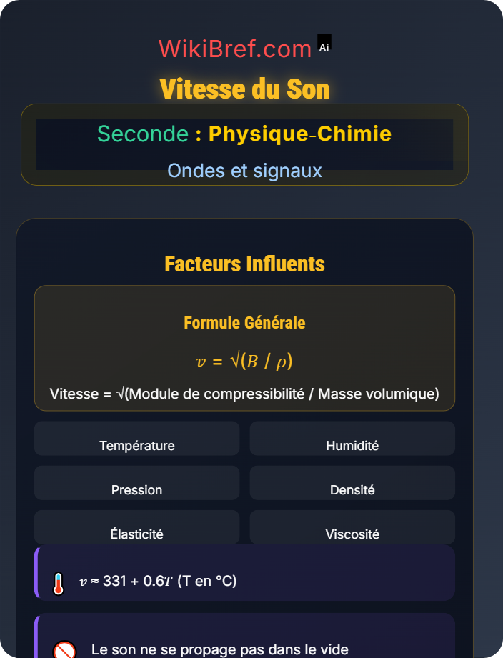Vitesse du son Émission et propagation d’un signal sonore