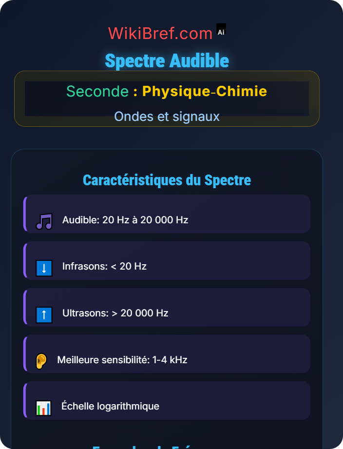 Spectre audible Fréquence, intensité et perception du son