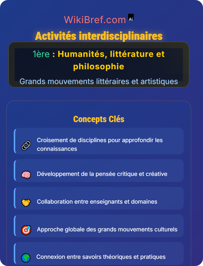 Activités interdisciplinaires Arts visuels et littéraires : interactions