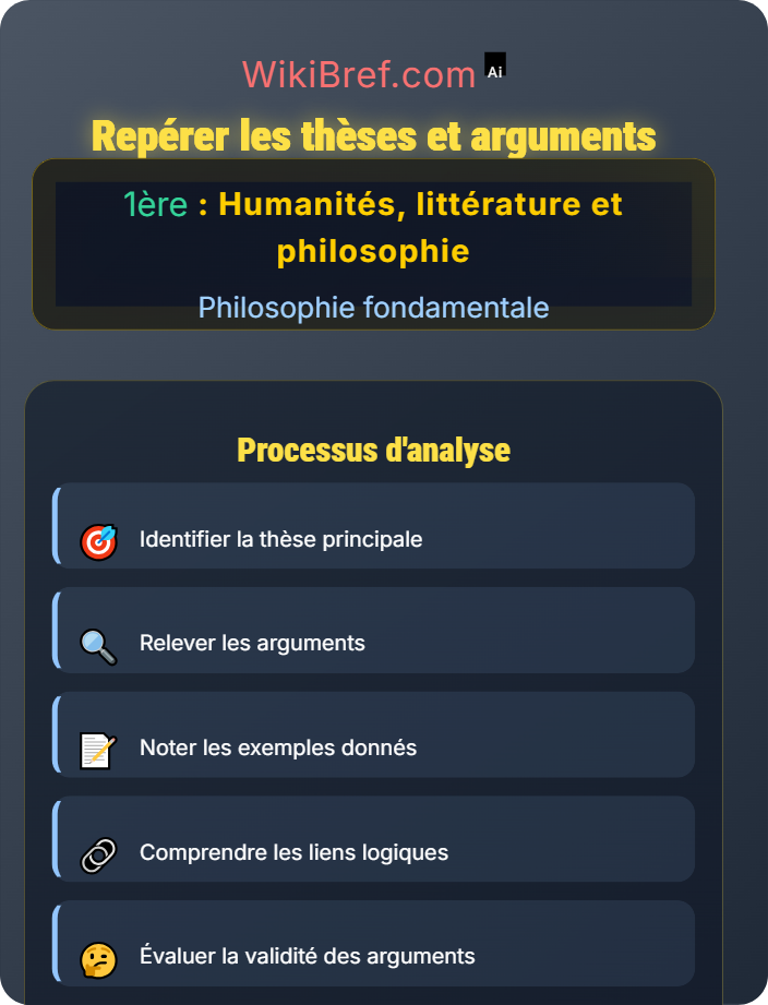 Repérer les thèses et arguments Analyser un texte philosophique