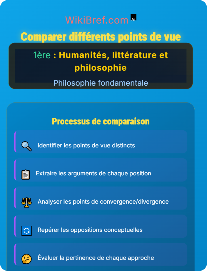Comparer différents points de vue Analyser un texte philosophique
