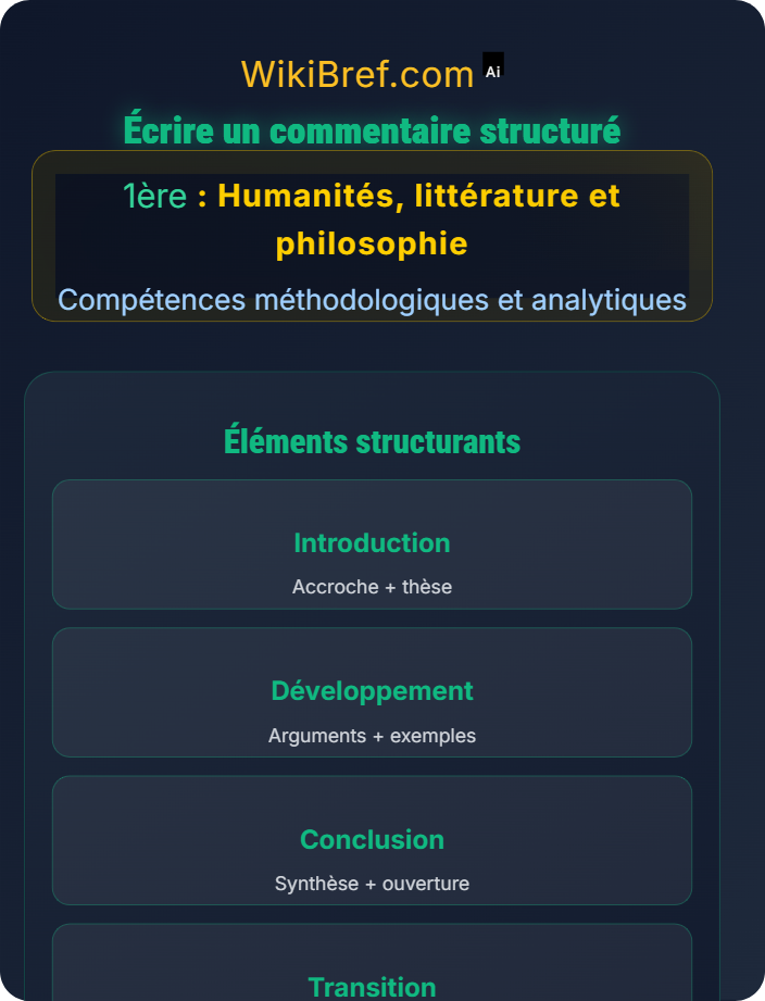 Écrire un commentaire structuré Analyser un texte littéraire