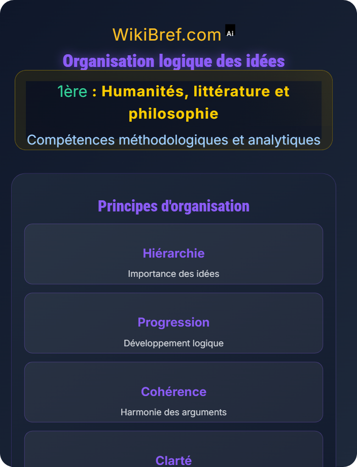Organisation logique des idées Rédiger une dissertation humaniste