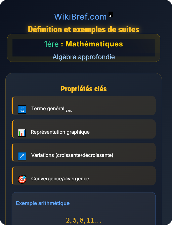Définition et exemples de suites Suites numériques