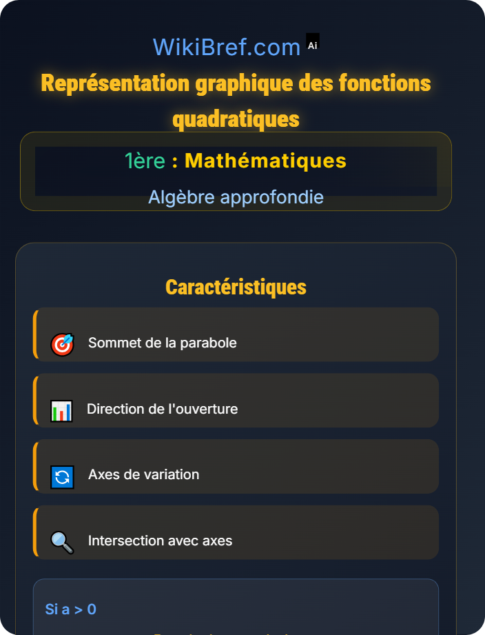 Représentation graphique des fonctions quadratiques Le second degré