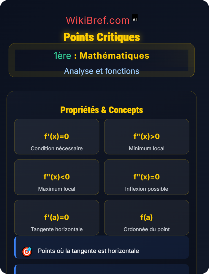 Points critiques Étude de fonctions
