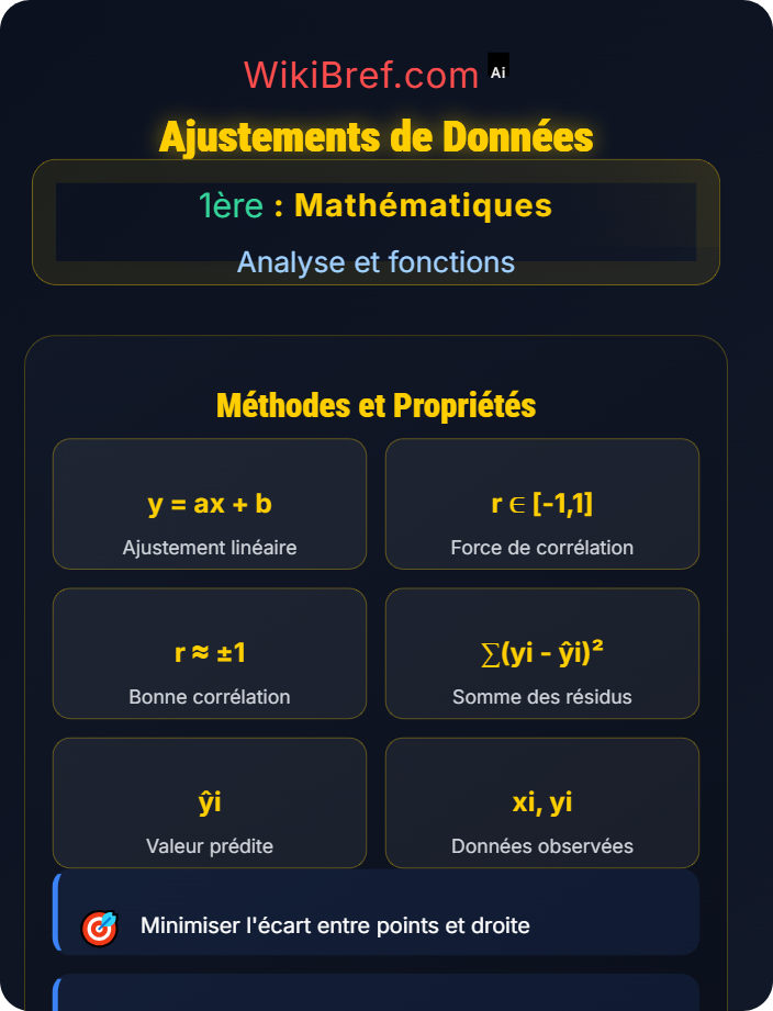 Ajustements de données Modélisation mathématique