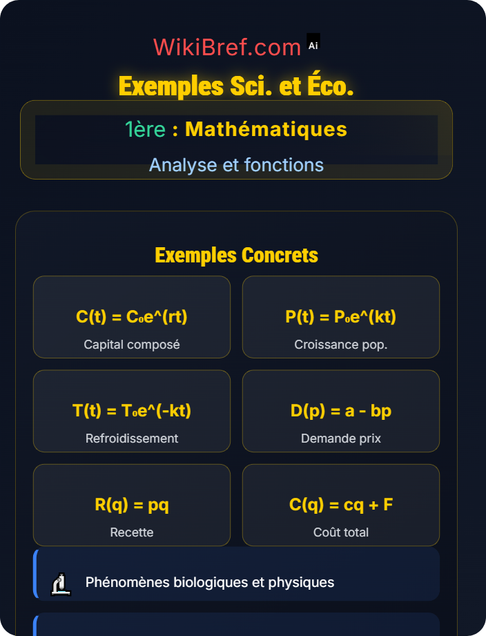 Exemples scientifiques et économiques Modélisation mathématique