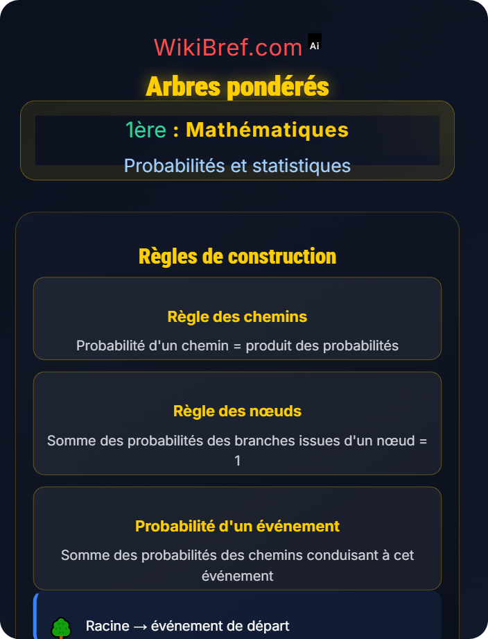 Arbres pondérés Probabilités conditionnelles