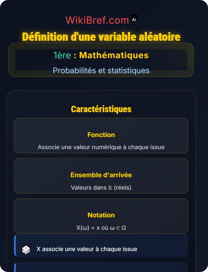 Définition d’une variable aléatoire Variables aléatoires