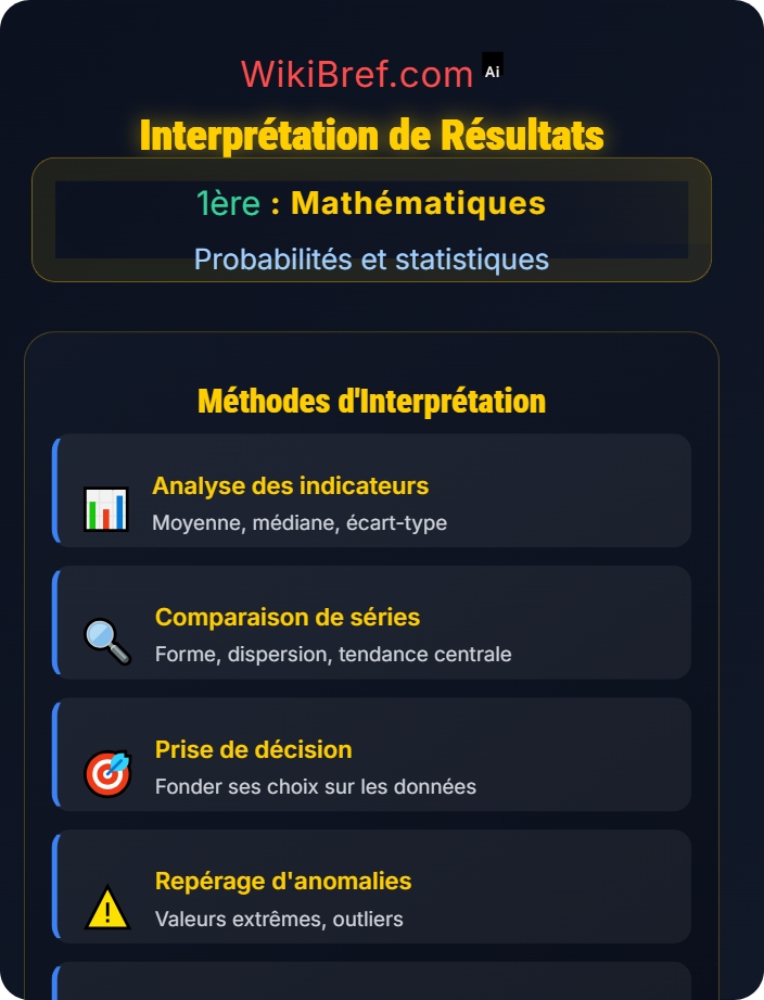 Interprétation de résultats Statistiques descriptives avancées